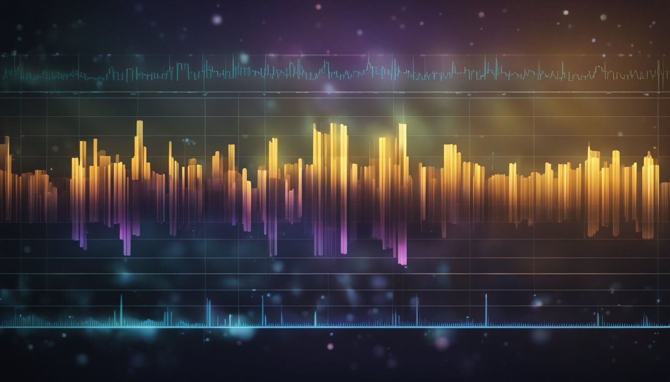 An artistic image of an audio graph representing ducking.