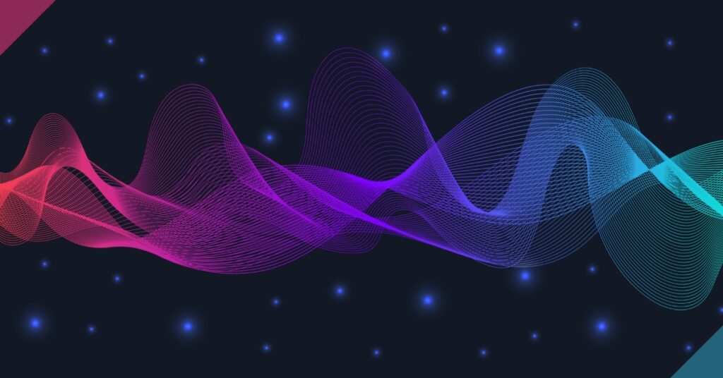Audio waves representing changes in equalization.