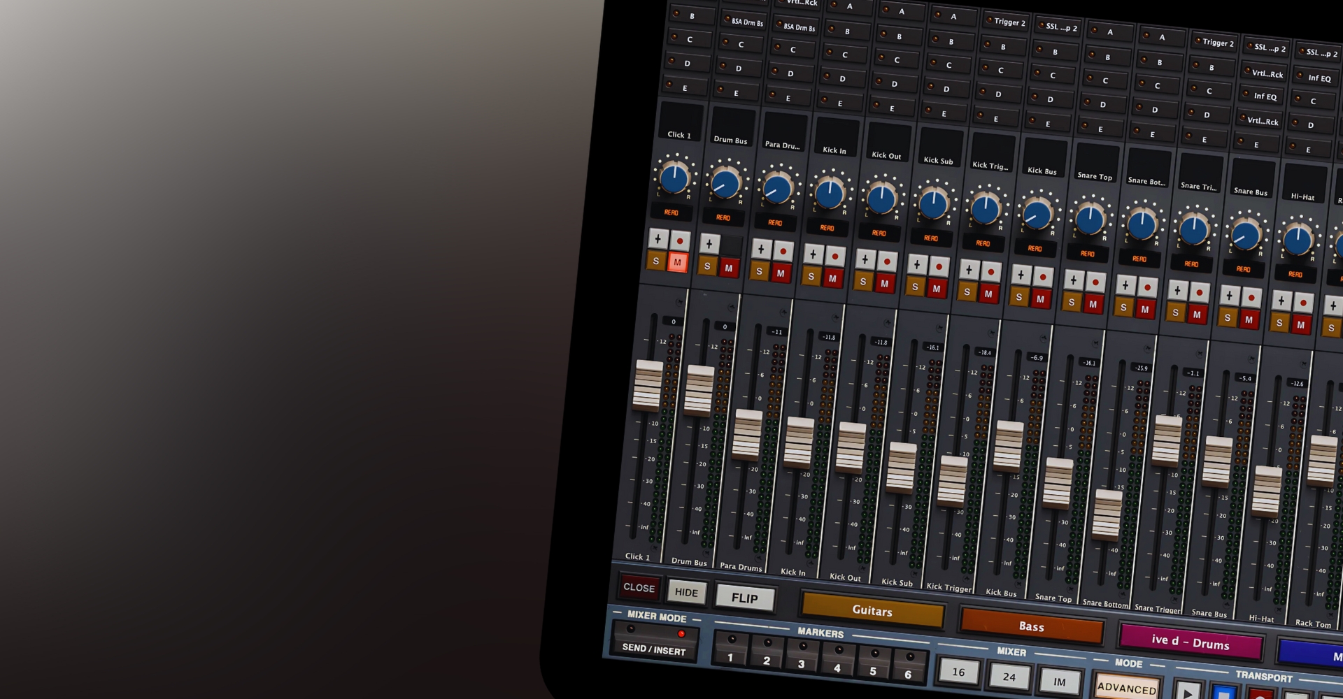 Slate Digital Raven console within Pro Tools.