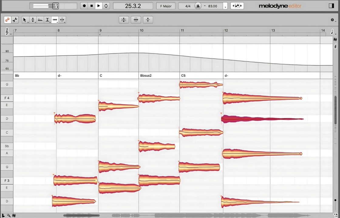 Audio editing vocals with Celemony Melodyne 5.