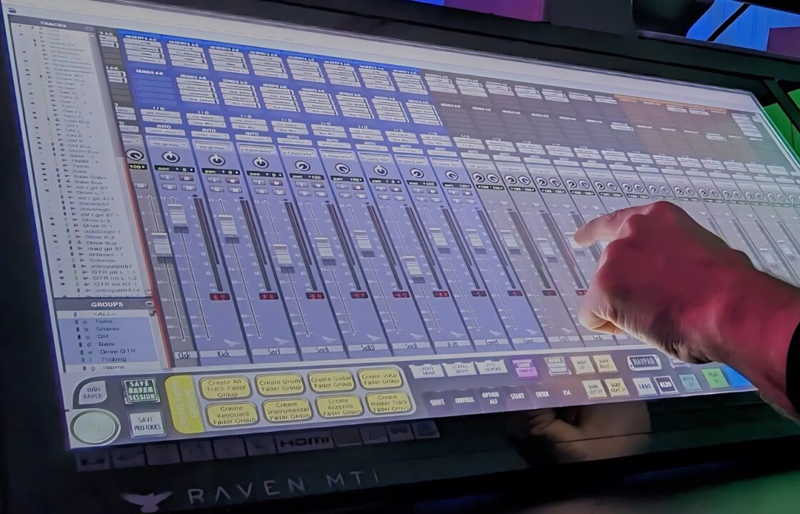 Dan Spencer (AKA, Audio Sorcerer) doing audio mixing in Pro Tools using a Slate Digital Raven MTi.