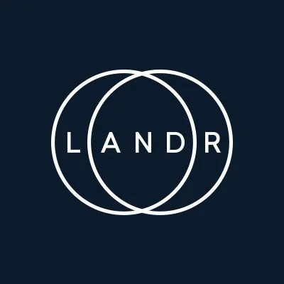 LANDR music distribution and musician services company logo.