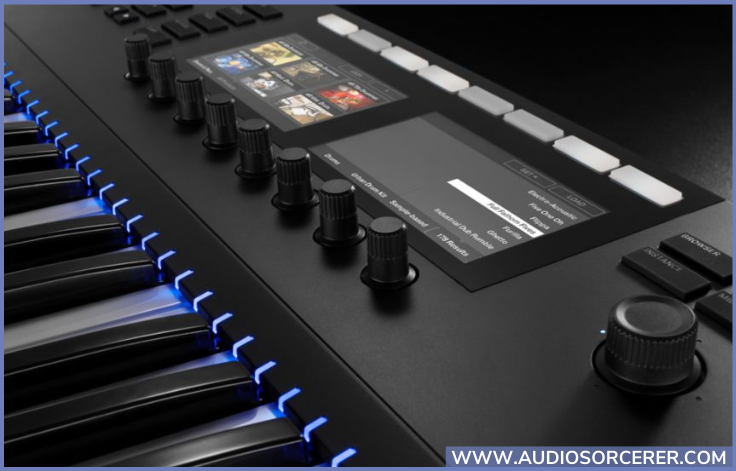 Promo picture of the Native Instruments Komplete Kontrol S88 MIDI controller.