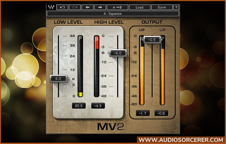 Waves MV2 compressor audio plugin.