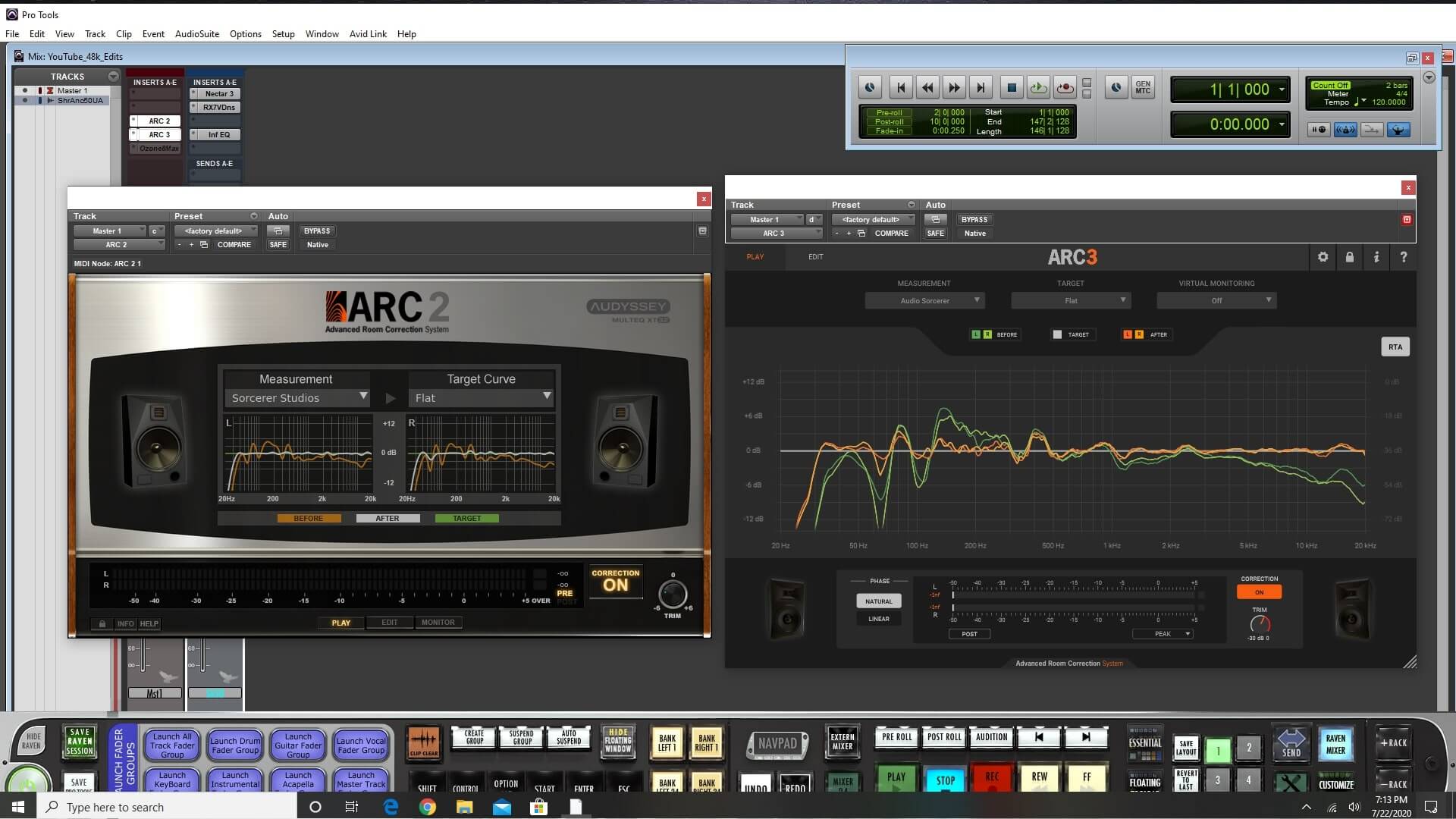 Comparison pictures of the IK Multimedia ARC System 2 and the IK Multimedia ARC System 3 in a Pro Tools session.