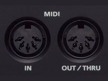 MIDI In and out/thru ports.