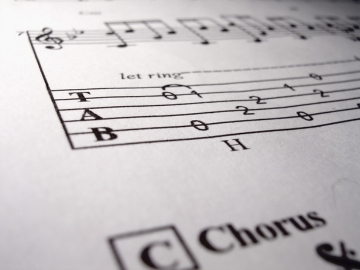 Guitar tablature.