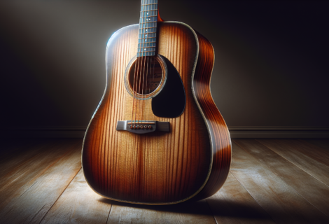 A classic dreadnought acoustic guitar with a bold and powerful presence.