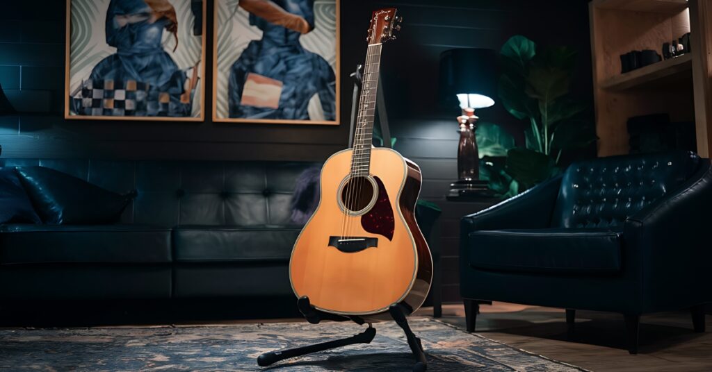 Grand concert acoustic guitar.